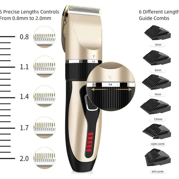 Hair Clippers - Pro Cordless Hair Trimmer Led Display USB Rechargeable - Picture 8 of 8